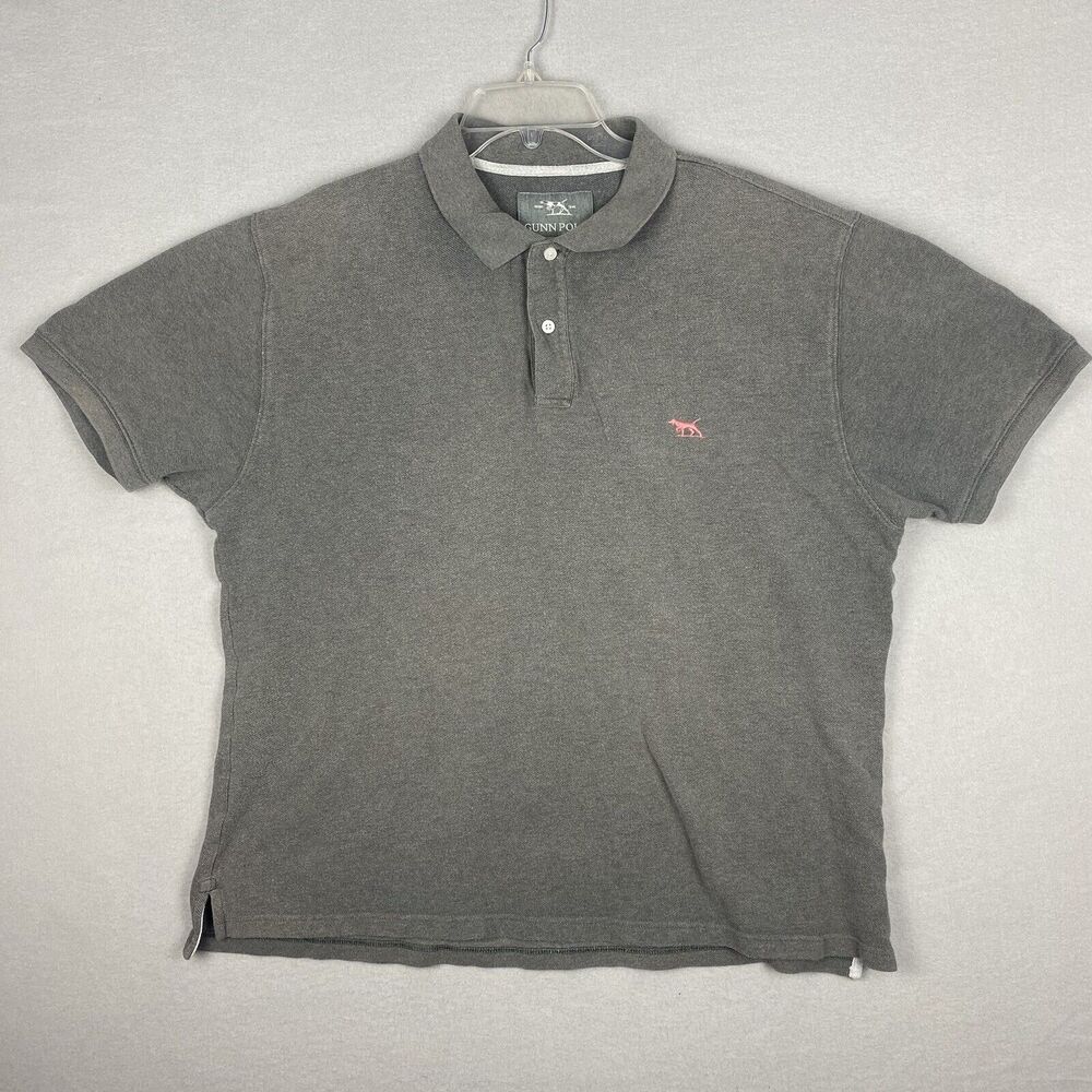 Gunn Polo Shirt 3XL Sports Fit Gray Short Sleeve Collar Dog Cotton